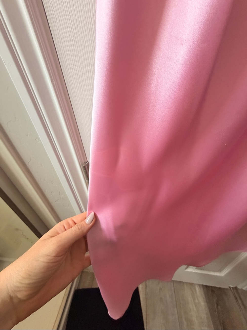 Zara Blush Pink Satin Twist-Detail Maxi Dress View 6